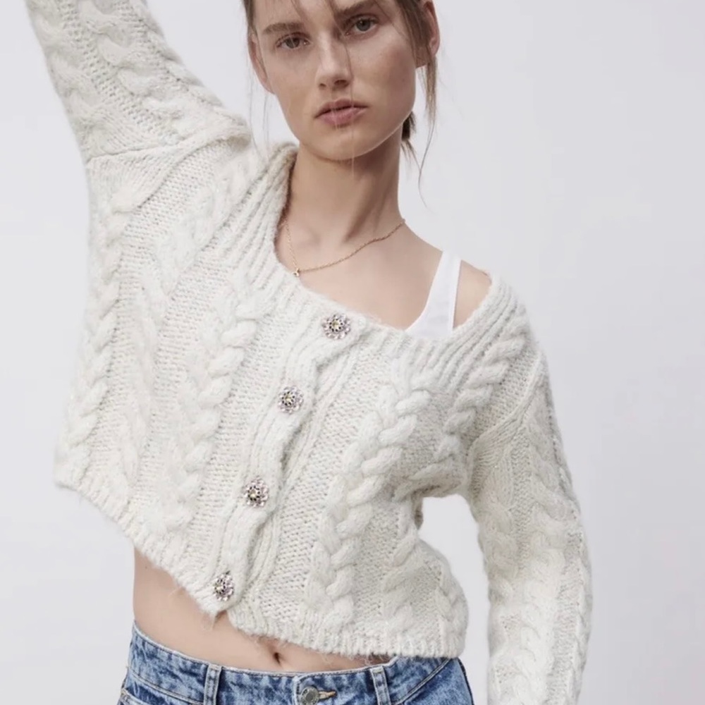 Zara Jewel Button cardigan size Large